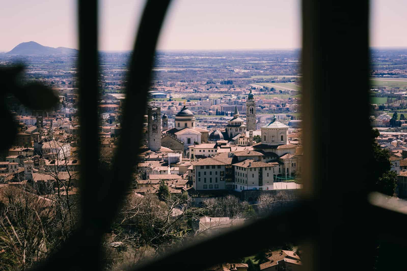 Walk through beautiful hills towards the old town of Bergamo
