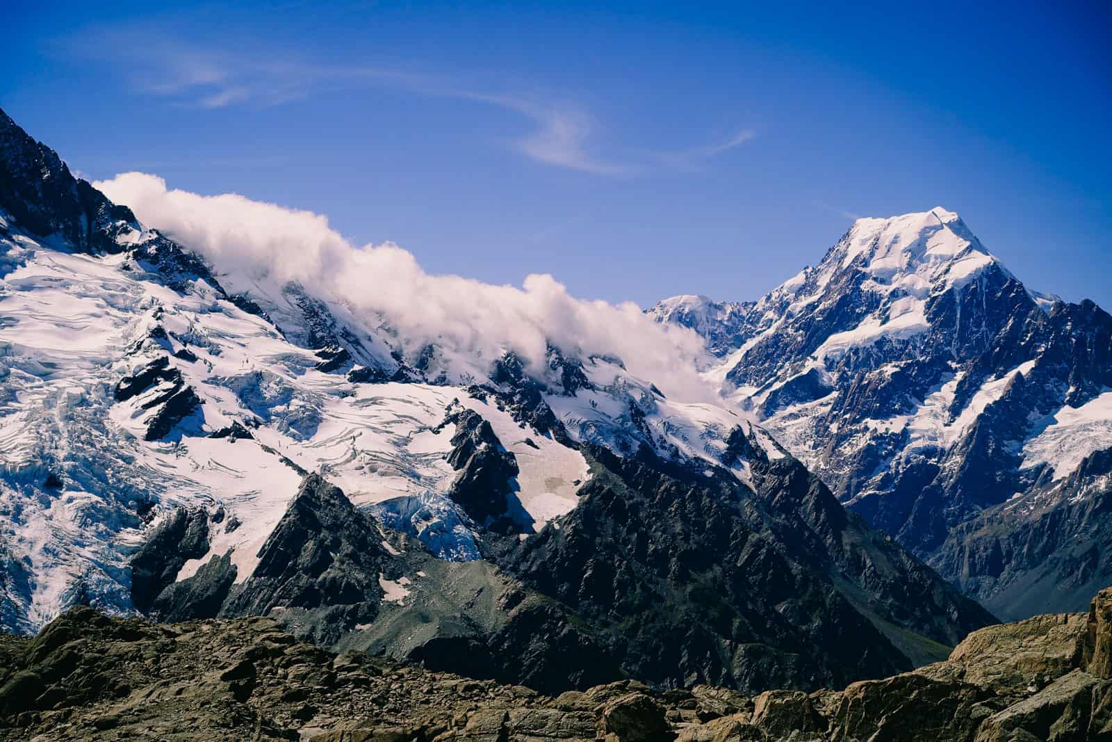 New Zealand Mount Cook National Park, Muller hut, hike