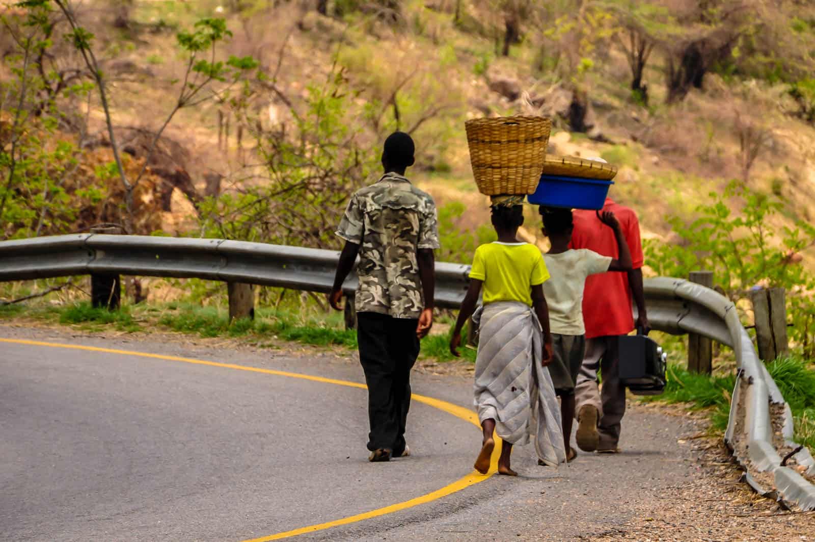 Zambia local people on roads