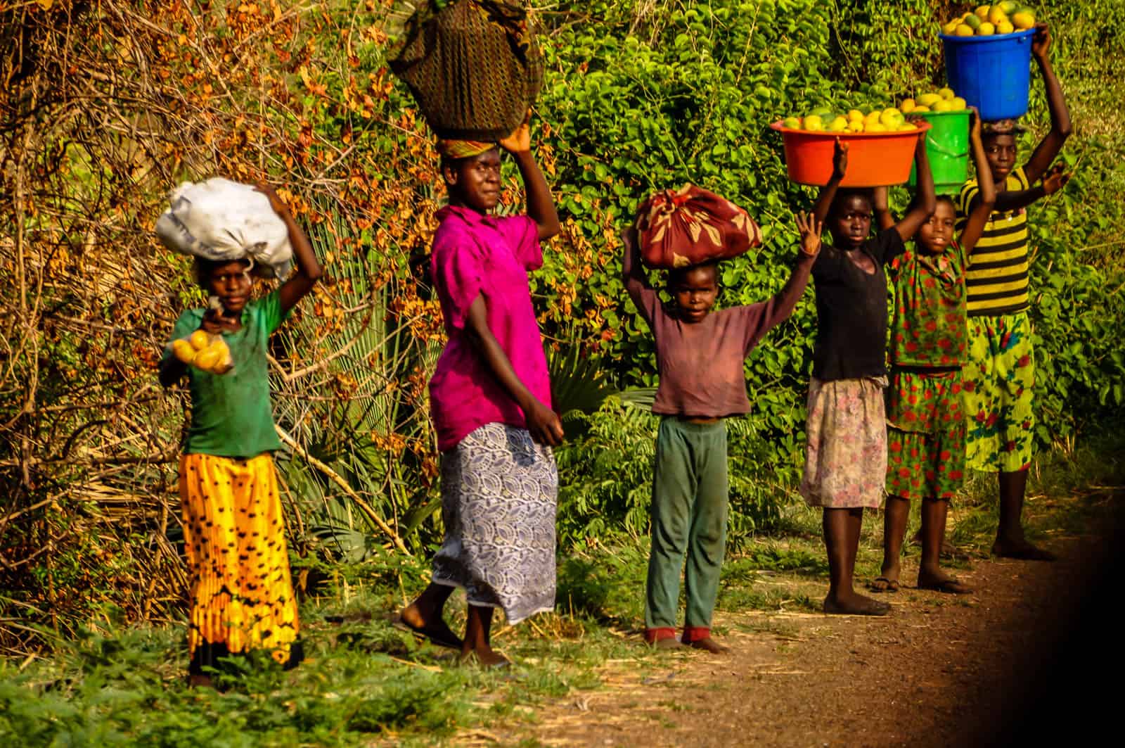 Zambia local people on roads