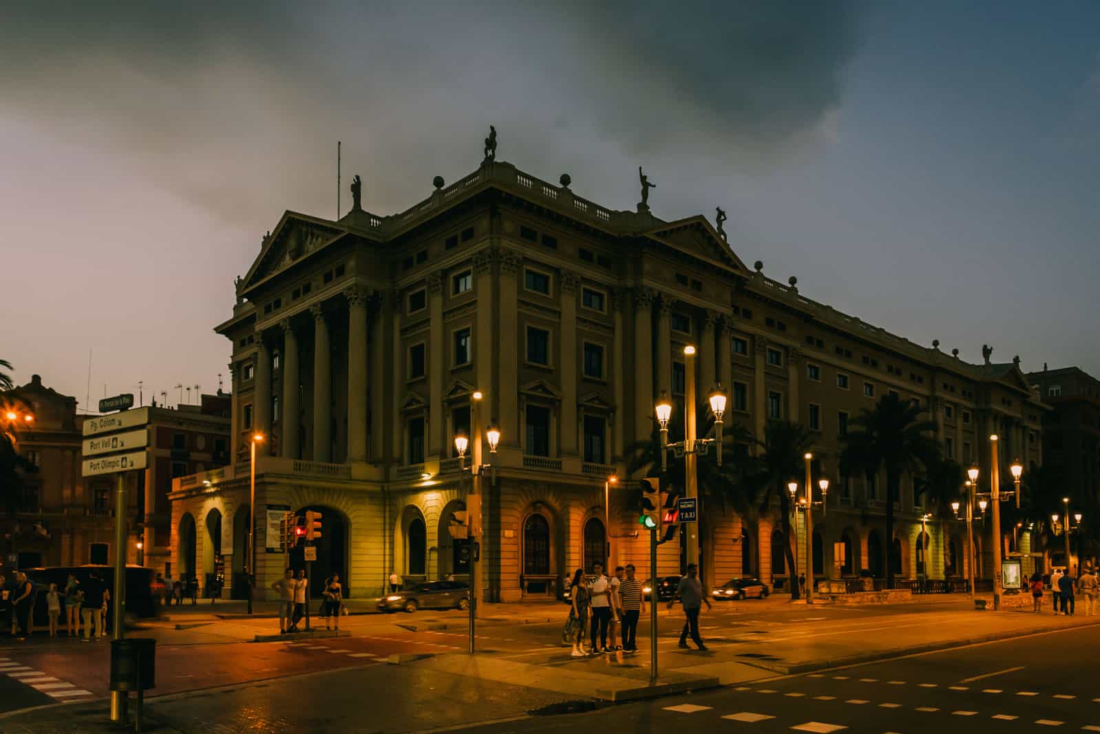 Barcelona city at night