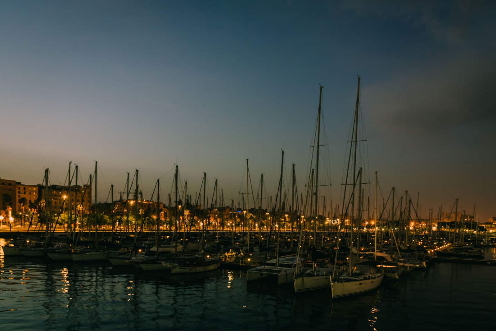 Barcelona city at night