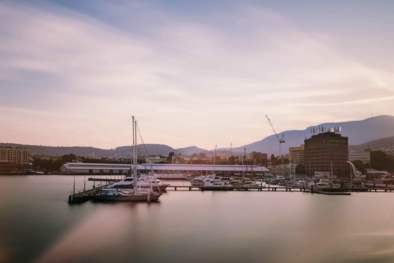 Hobart harbour sunset