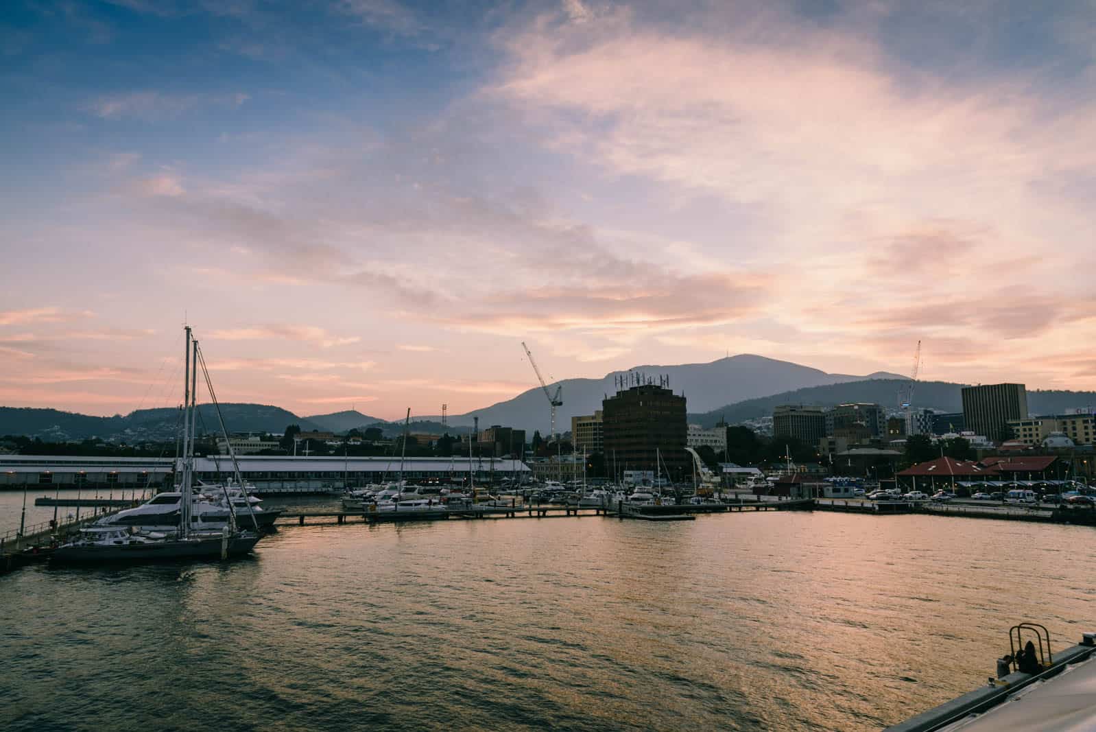 Hobart harbour sunset