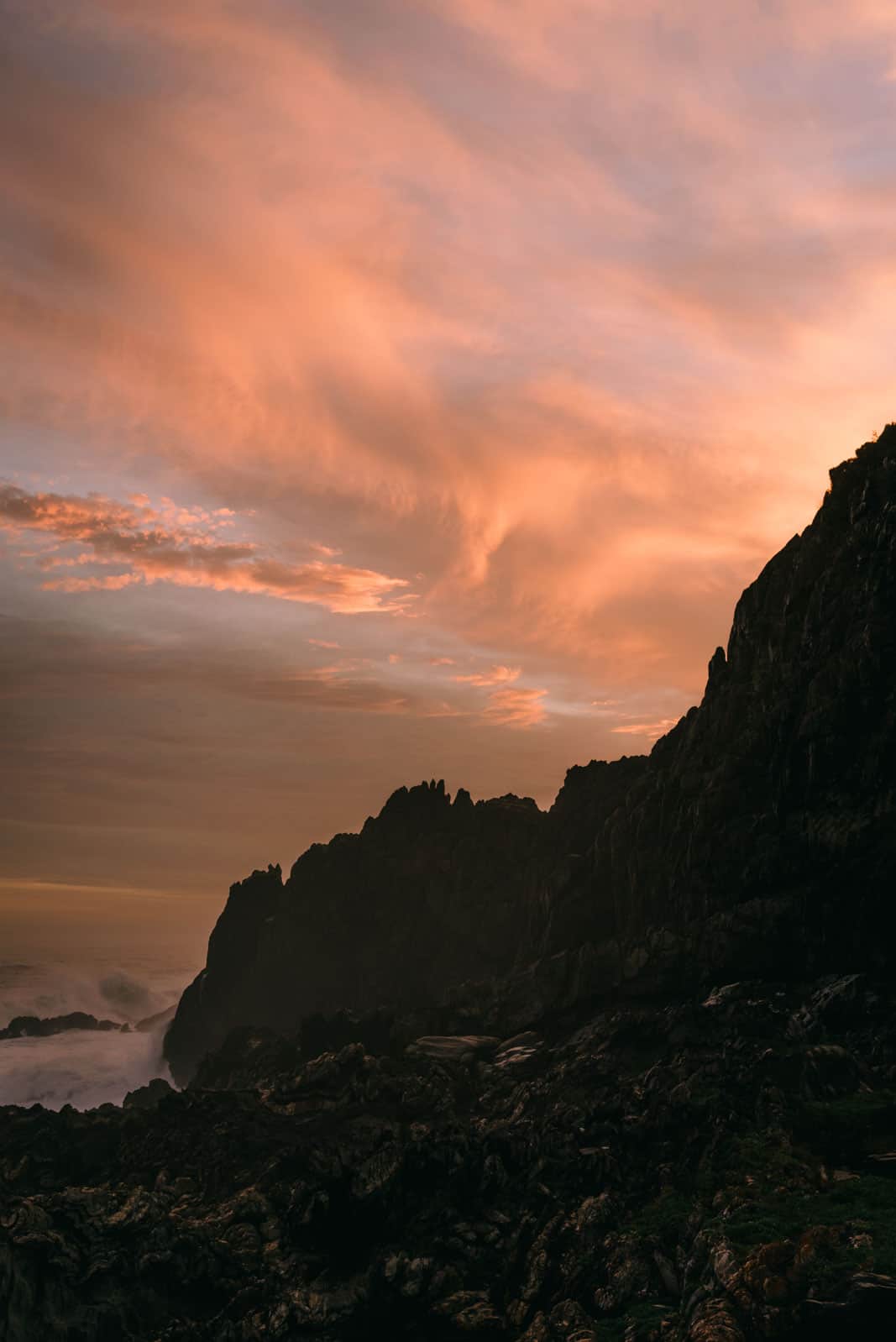 Otter Trail sunset at Oakhurst Hut