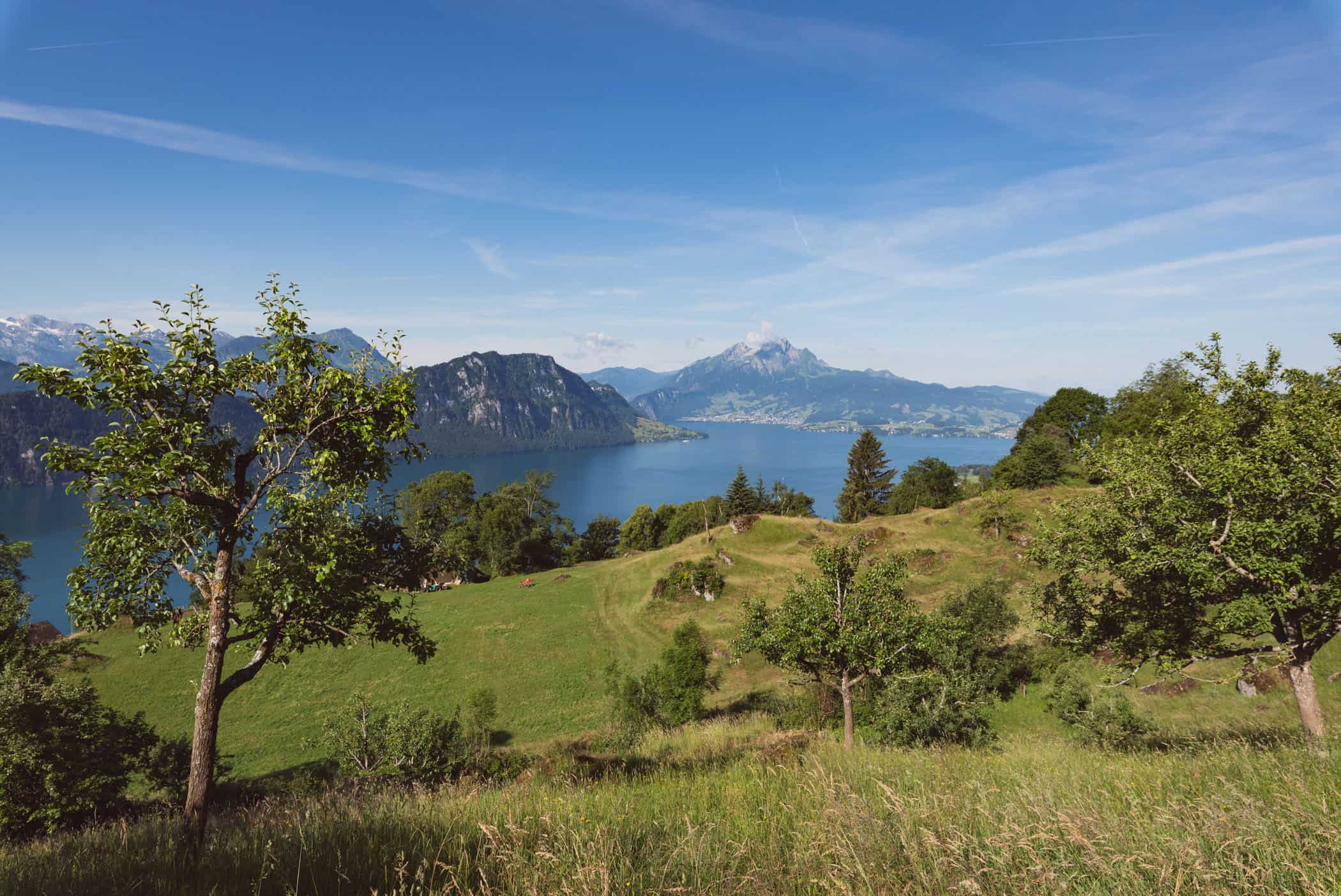 Hiking Rigi, view of lake lucerne