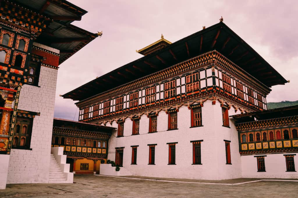 Thimphu Tashichho Dzong courtyard