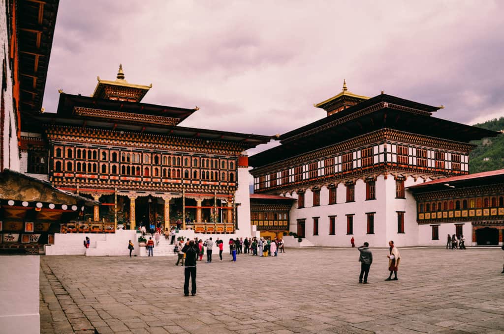 Thimphu Tashichho Dzong courtyard