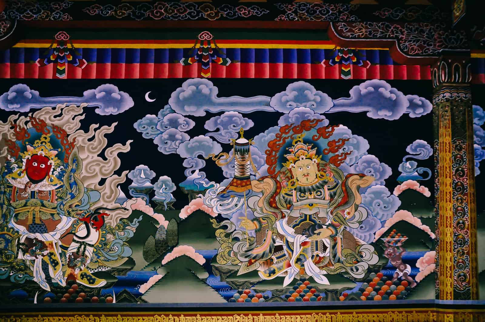Thimphu Tashichho Dzong wall painting