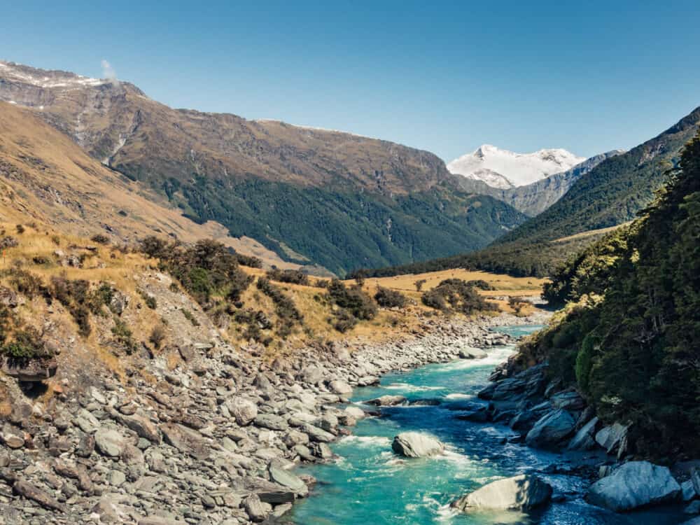 Matakutiku River seen from Rob Roy Glacier Track