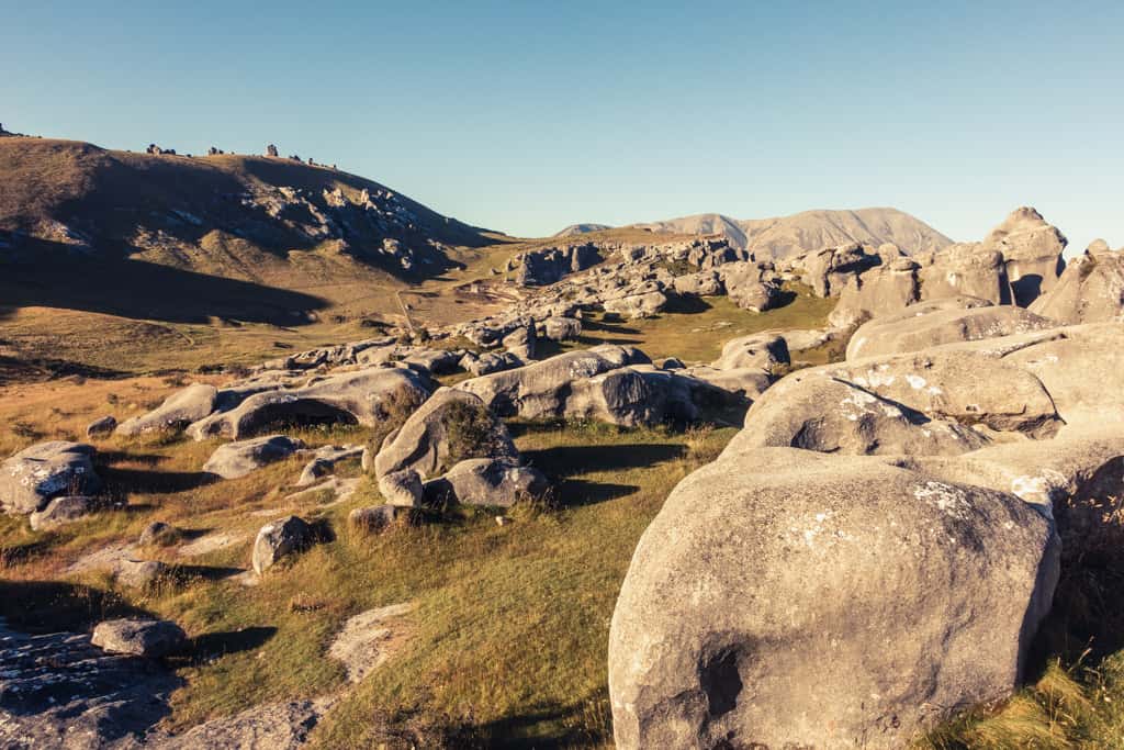 Castle Hill rock formation at sunset