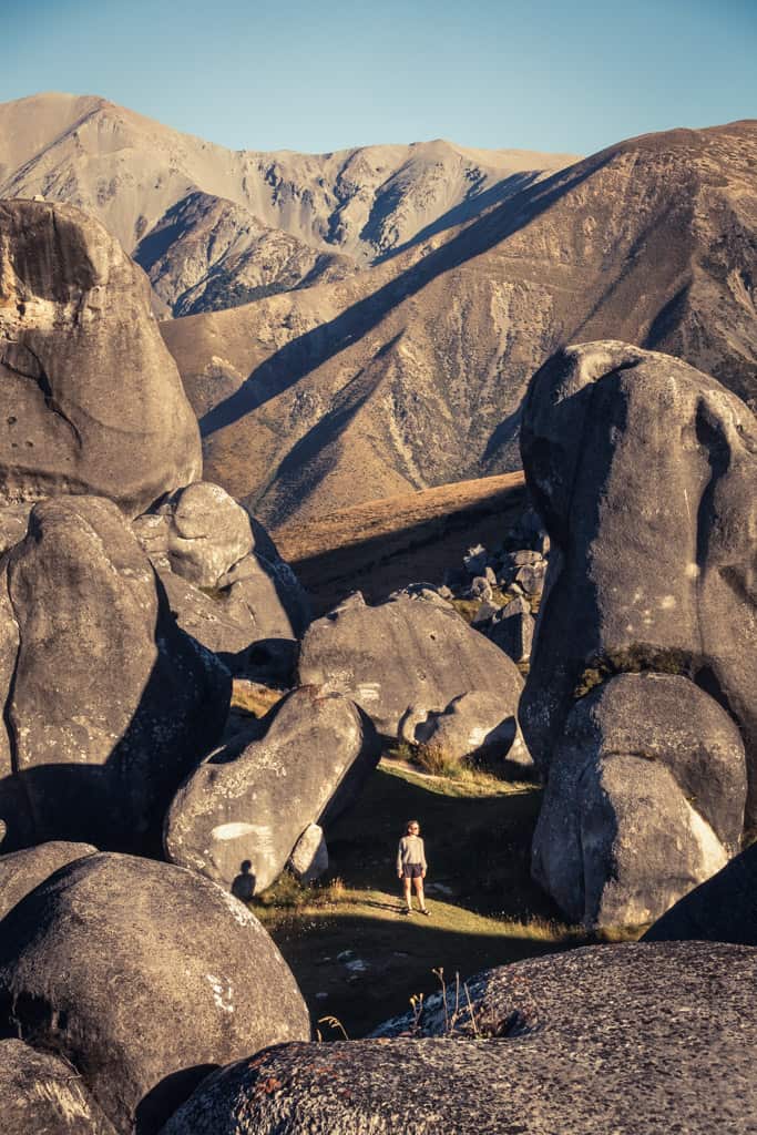 Castle Hill rock formation at sunset