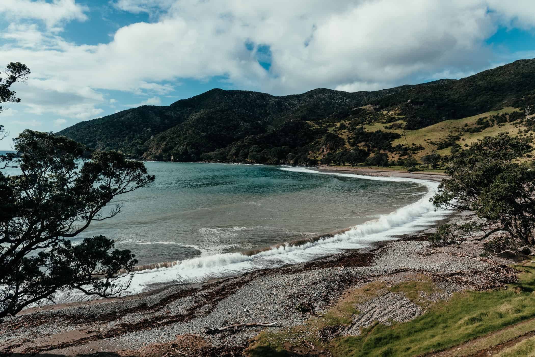 pebble beach at Stony Bay campsite