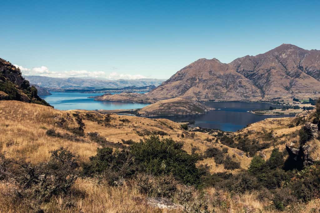 View of Lake Wanaka, Coromandel Peak and Roys Peak