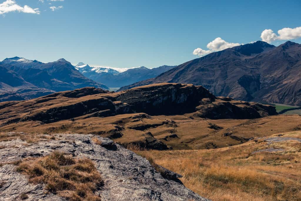 View from Rocky Peak Summit with Mount Aspiring in background