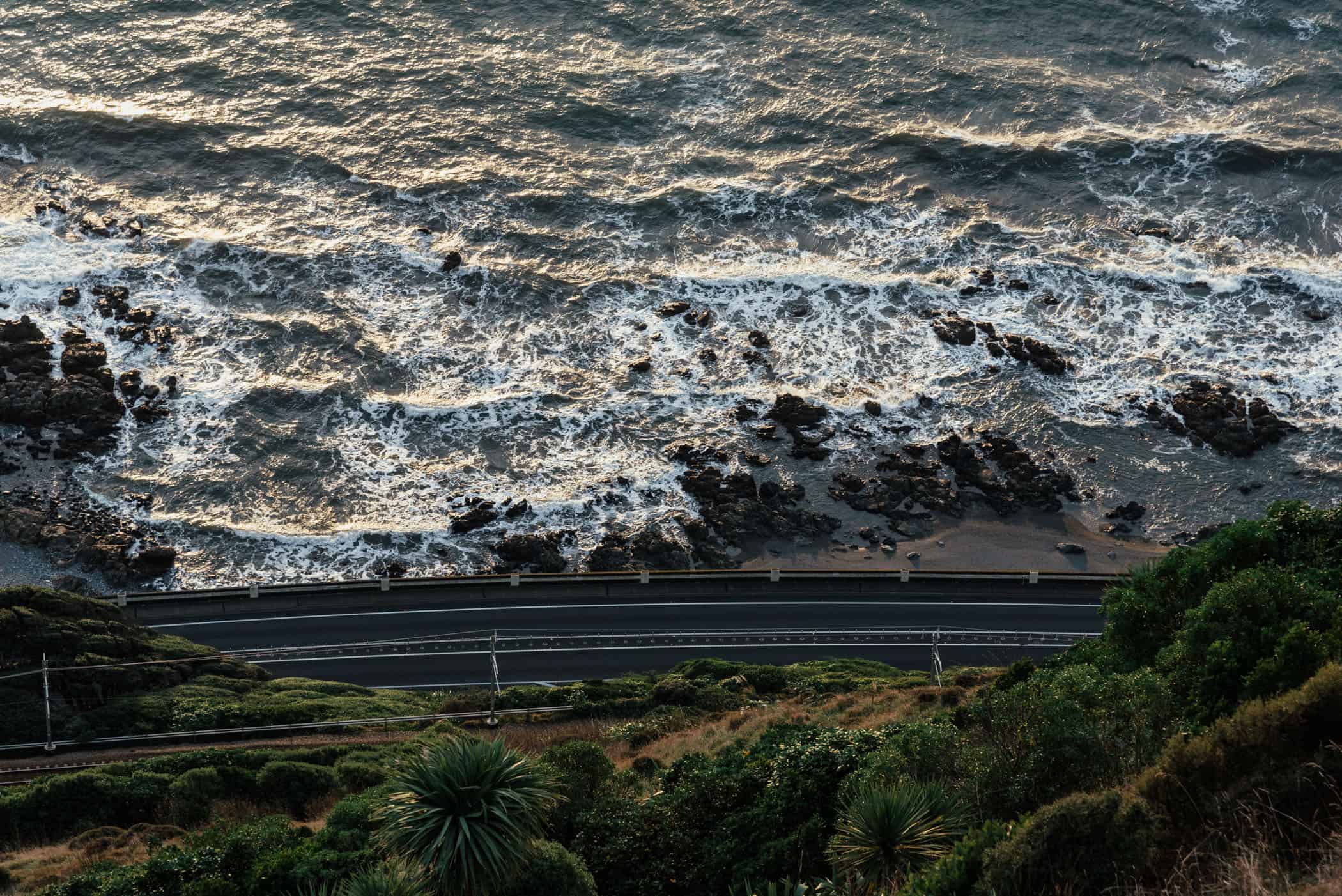 View from Escarpment Track Wellington at sunset