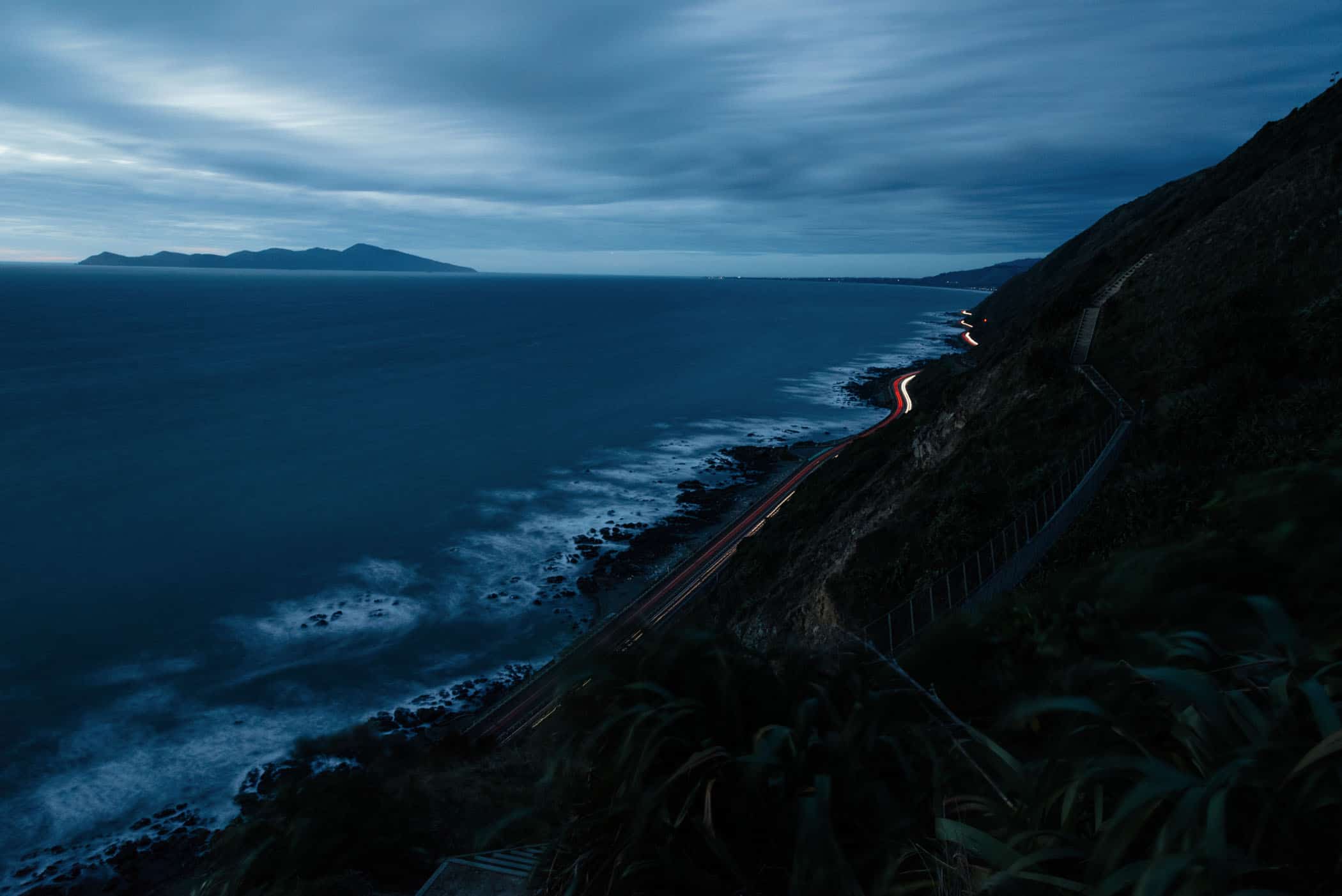 View from Escarpment Track Wellington at sunset
