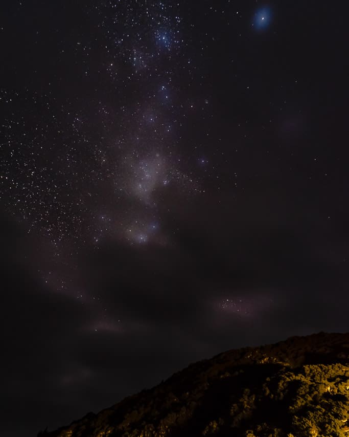 Night sky over Okaka Lodge Humpridge Track