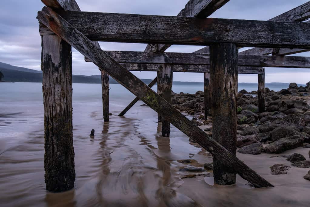 Remnants of historic jetty at Port Craig Humpridge Track