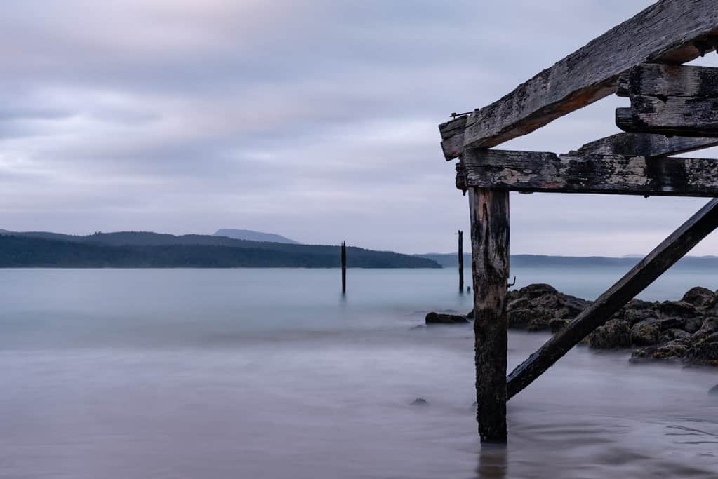 Remnants of historic jetty at Port Craig Humpridge Track