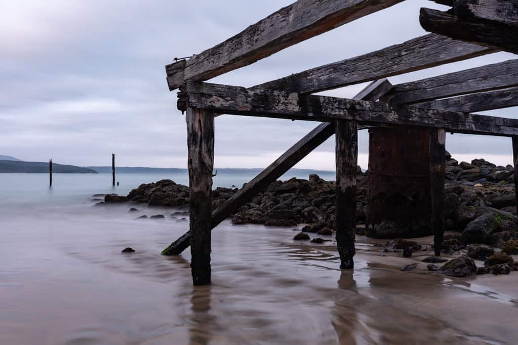 Remnants of historic jetty at Port Craig Humpridge Track