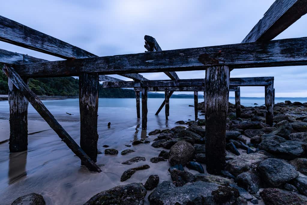 Remnants of historic jetty at Port Craig Humpridge Track