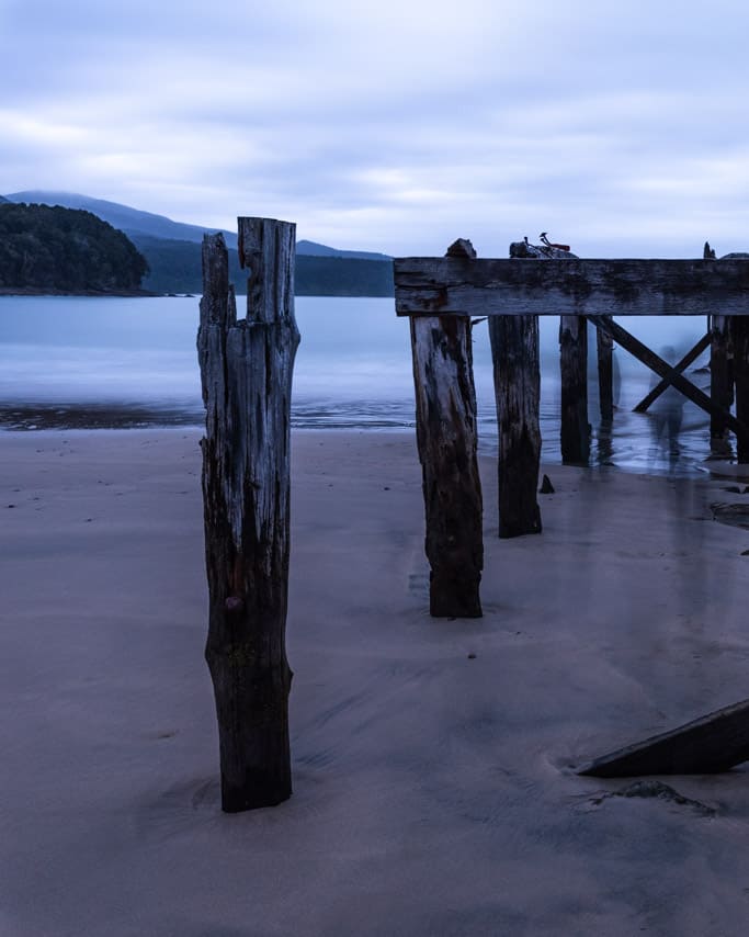Remnants of historic jetty at Port Craig Humpridge Track