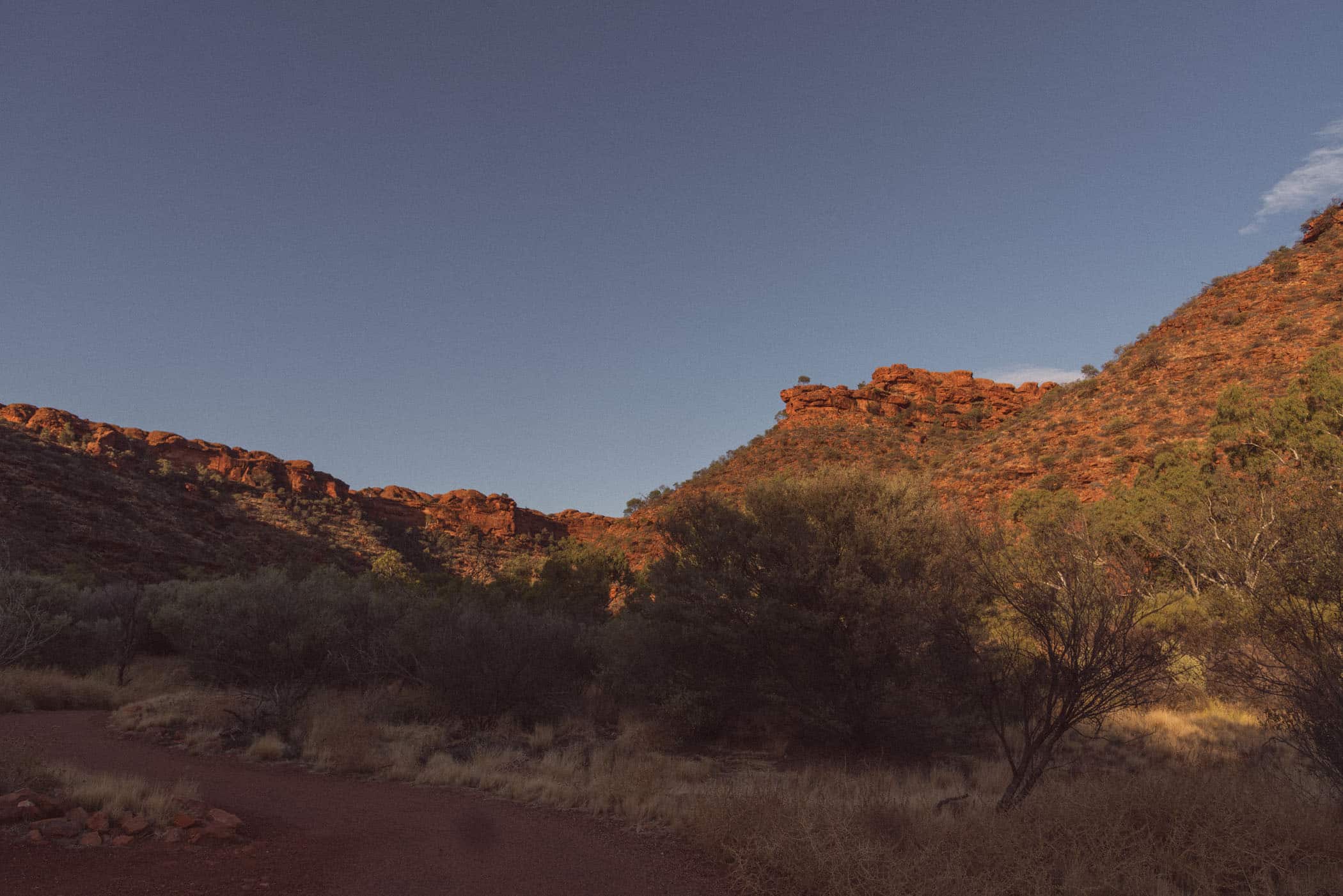 Kings Canyon Creek Walk sunset
