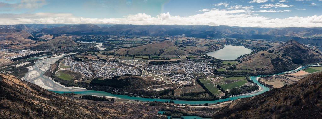 Panoramic view from road up to The Remarkables Ski Field