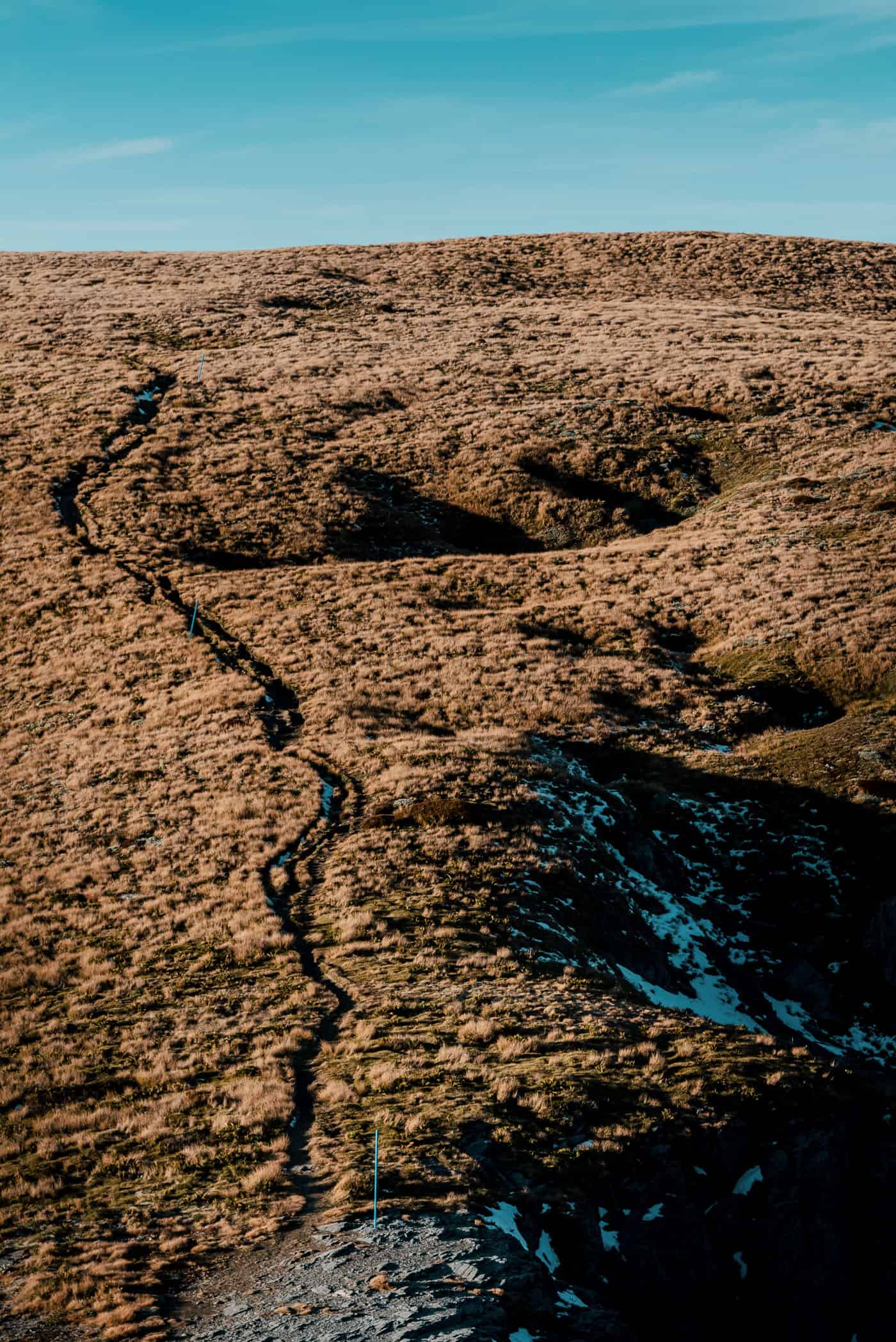 Mount Arthur summit track on ridge line