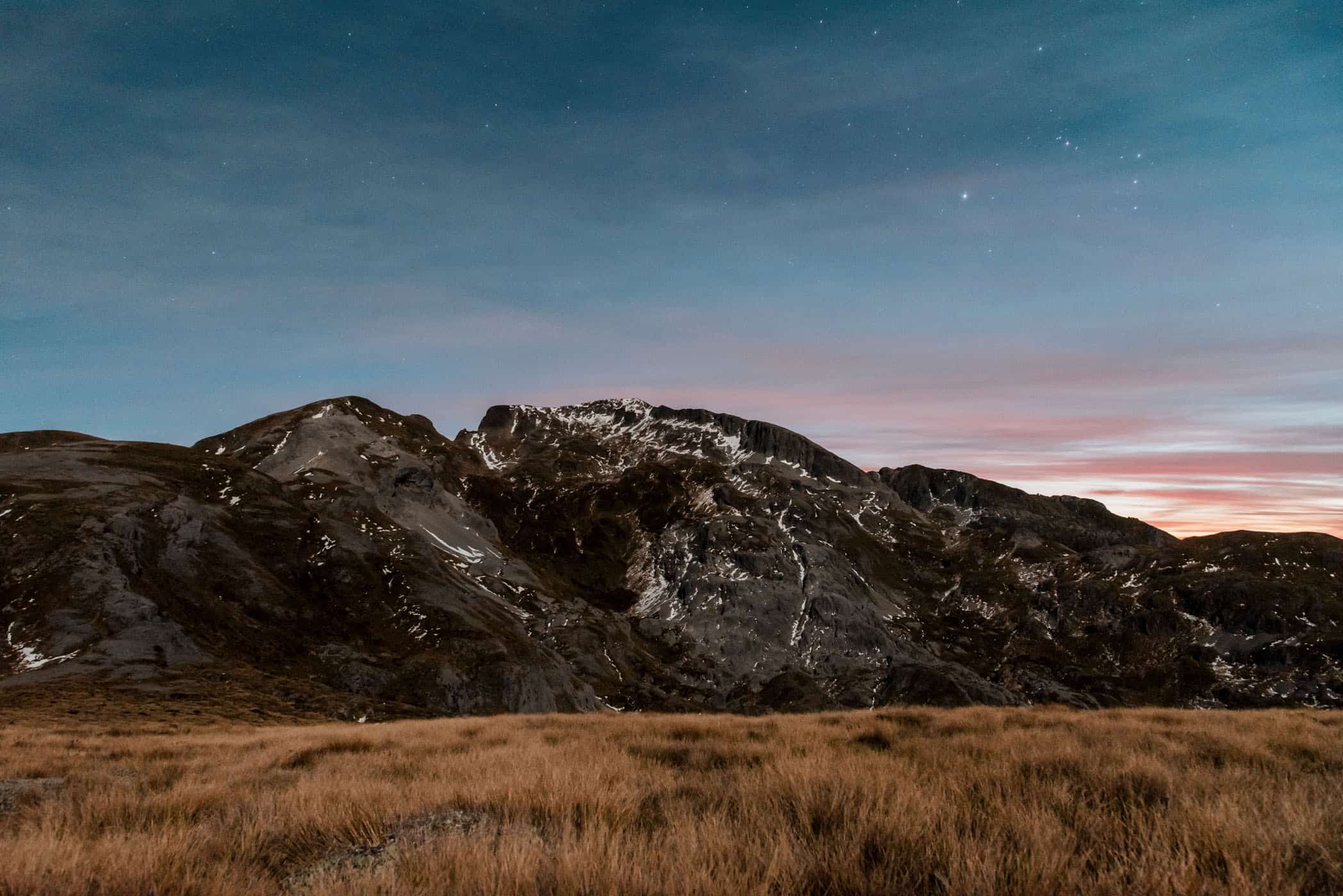 View of Mount Arthur at dusk