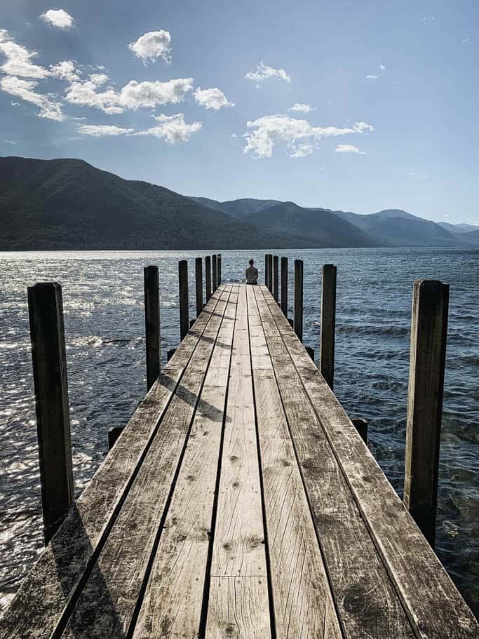 Jetty at Sabine hut on Lake Rotoroa