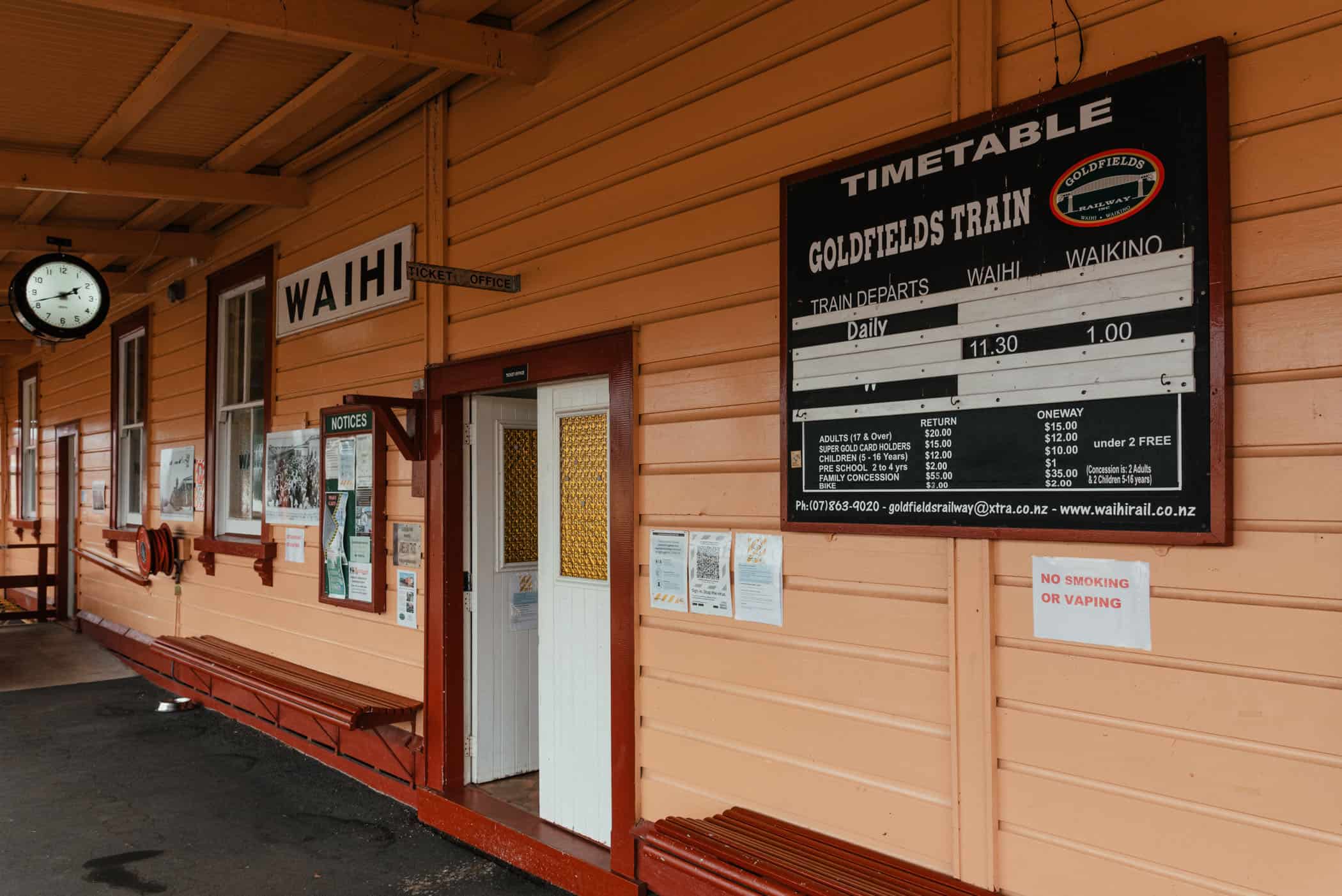 historic Waihi station on Hauraki Rail Trail