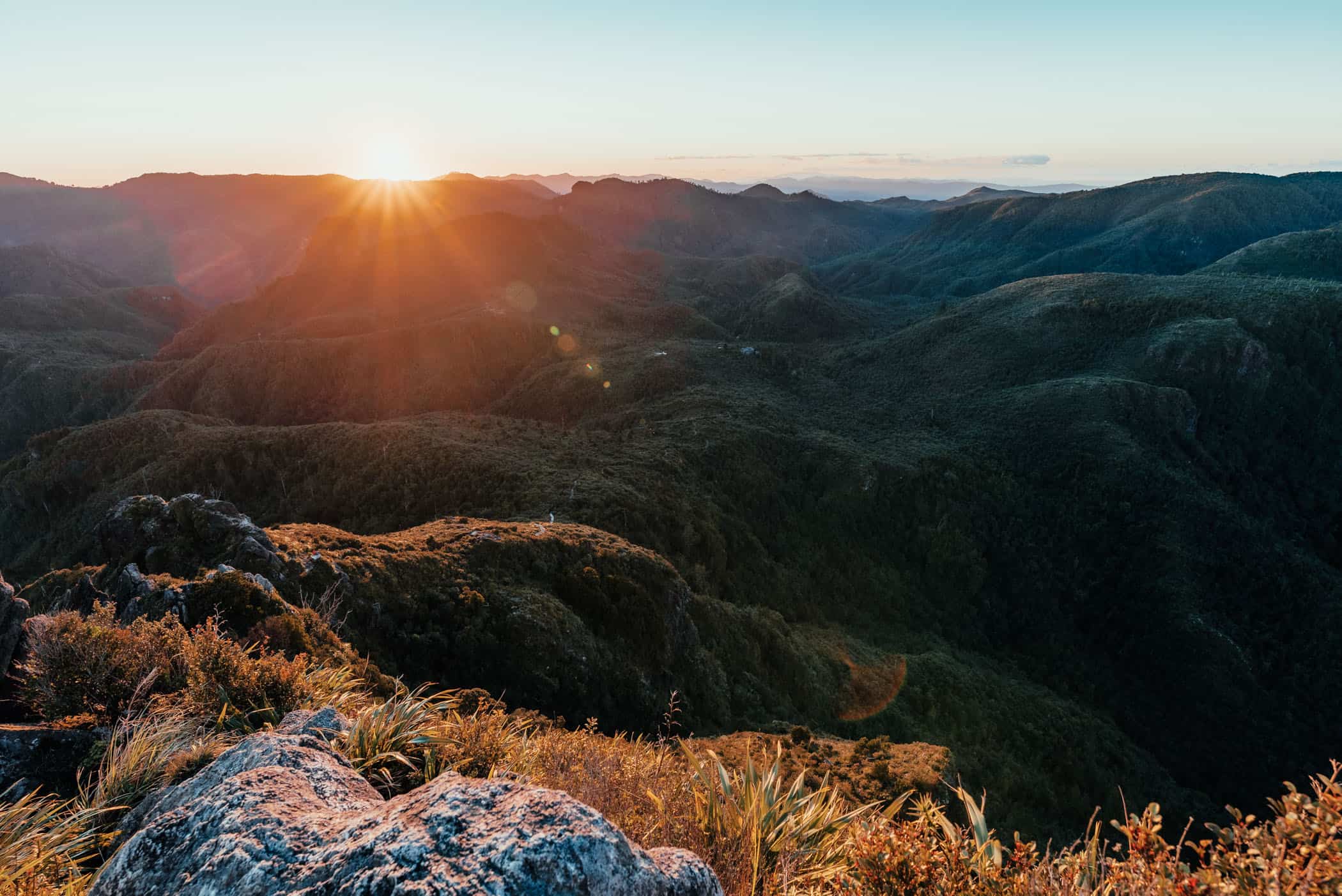 sunset at Coromandel Pinnacles