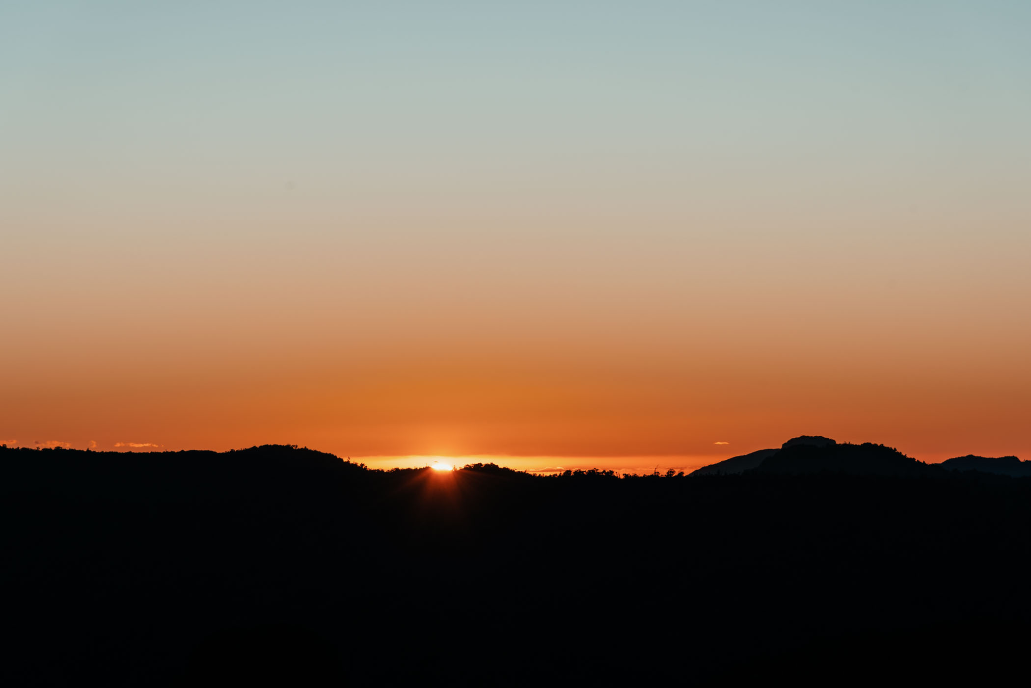 sunset at Coromandel Pinnacles