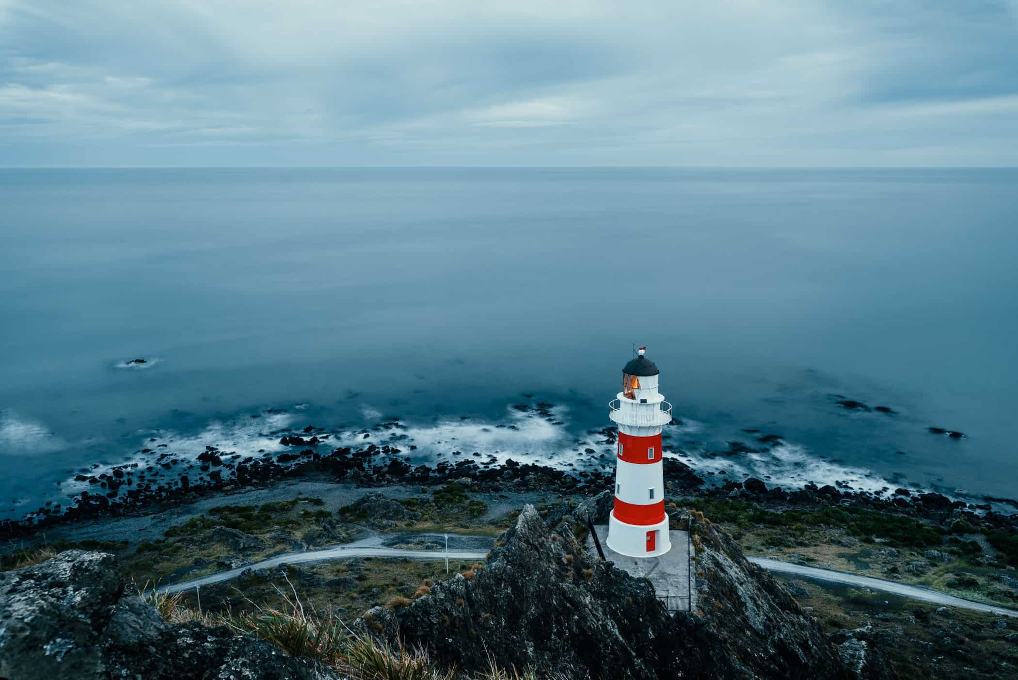 Cape Palliser Lighthouse at sunset