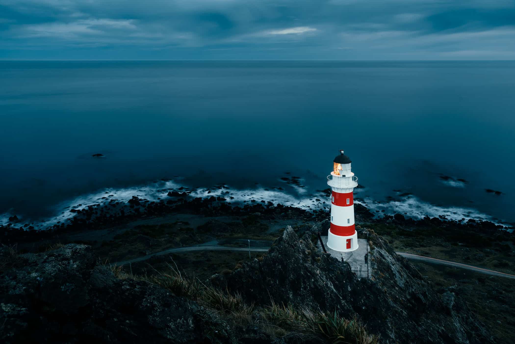 Cape Palliser Lighthouse at sunset
