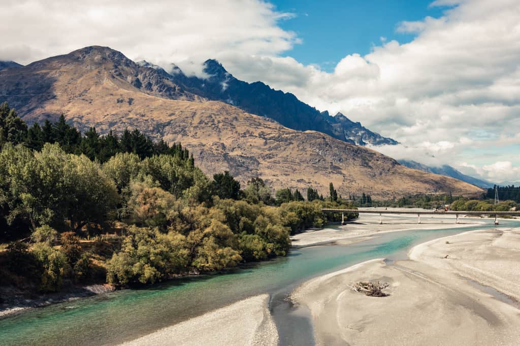 View from historic Shotover Bridge