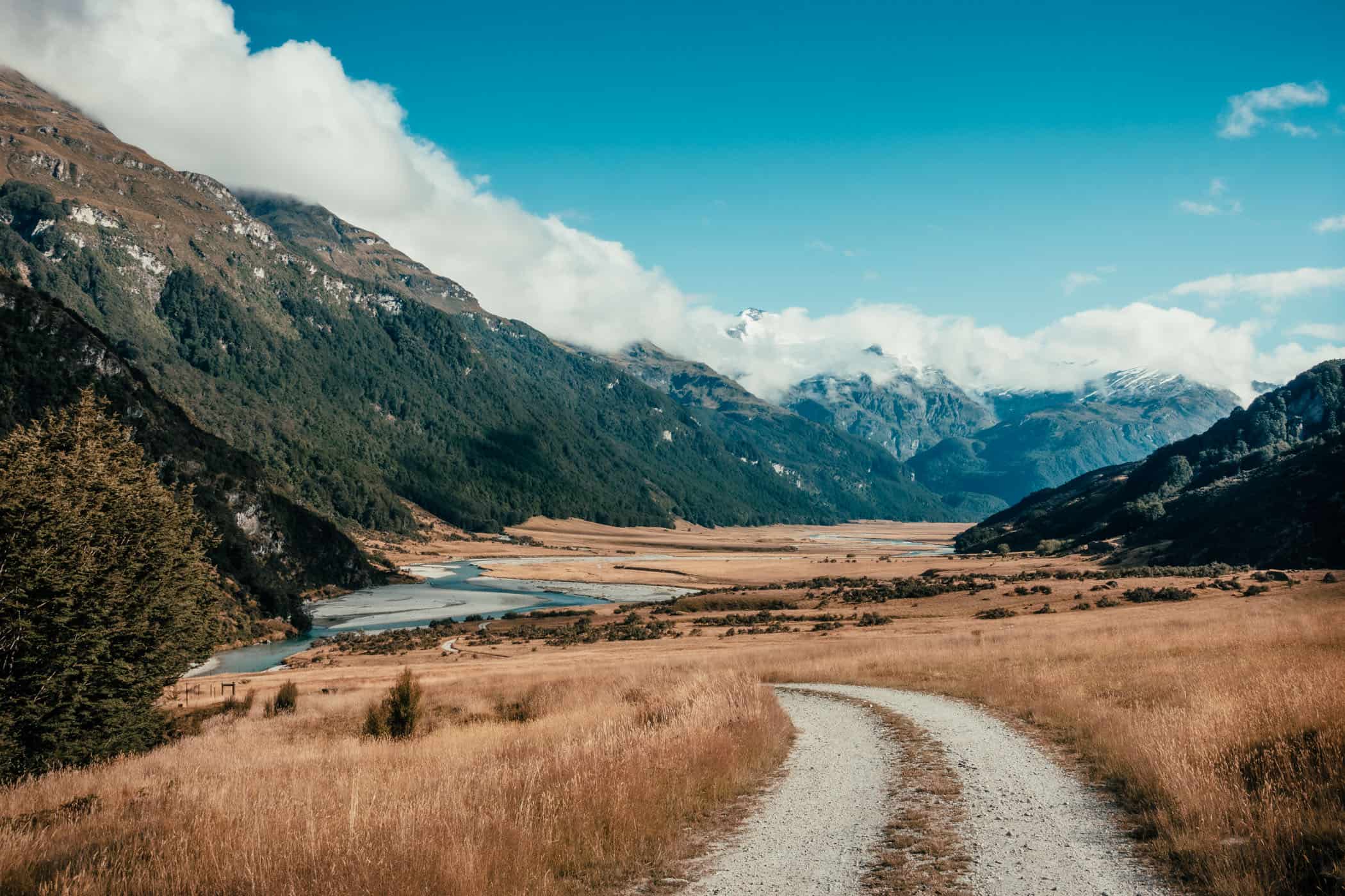 Start of Rees-Dart Track in lower Rees Valley