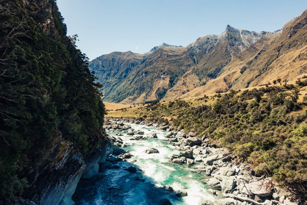 Matakutiku River seen from Rob Roy Glacier Track