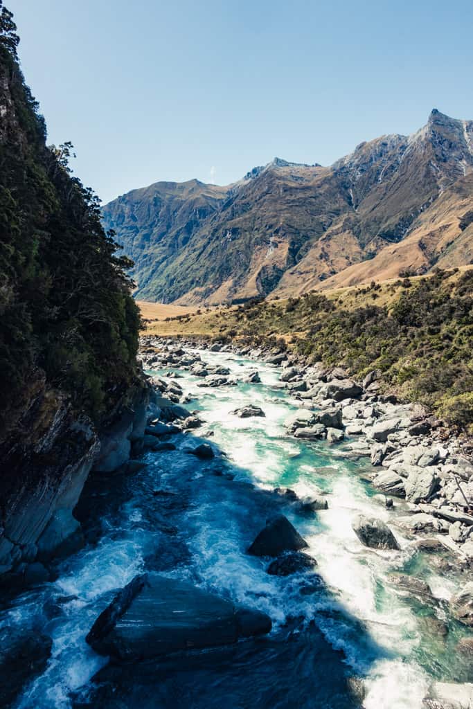 Matakutiku River seen from Rob Roy Glacier Track