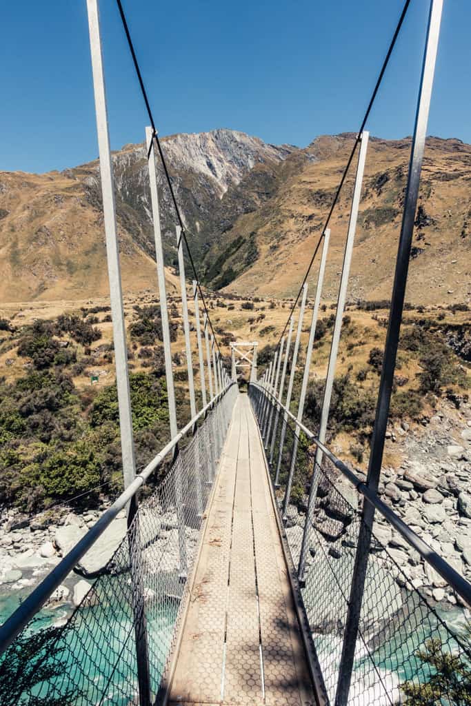 Swing bridge of Matukituki River