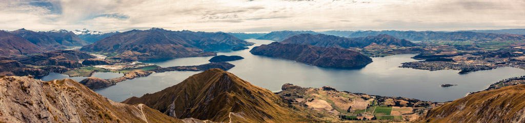 Panoramic view from Roys Peak Track Wanaka