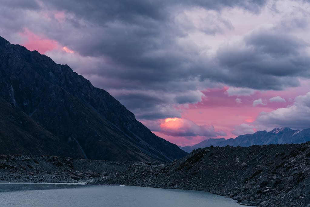 Sunrise at Tasman Lake Mount Cook National Park