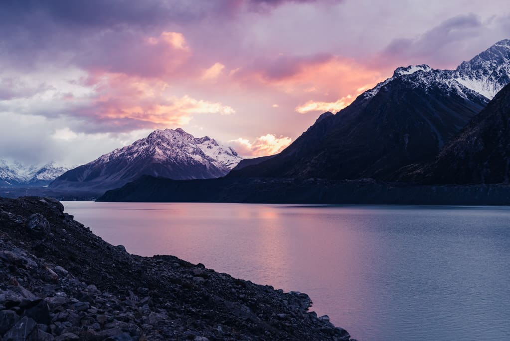 Sunrise at Tasman Lake Mount Cook National Park