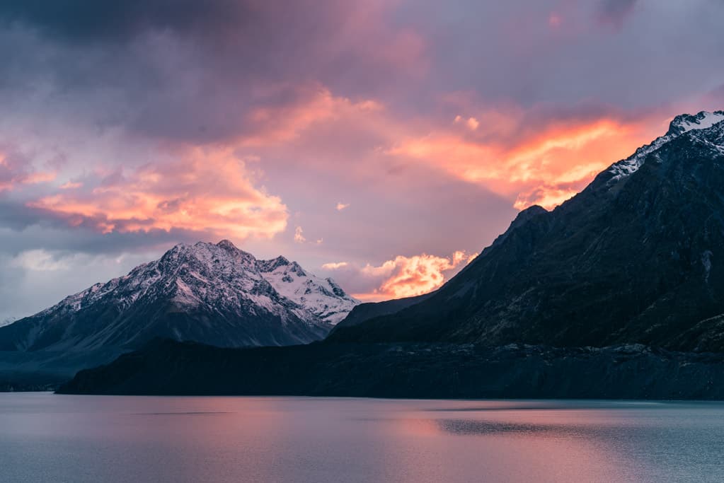 Sunrise at Tasman Lake Mount Cook National Park