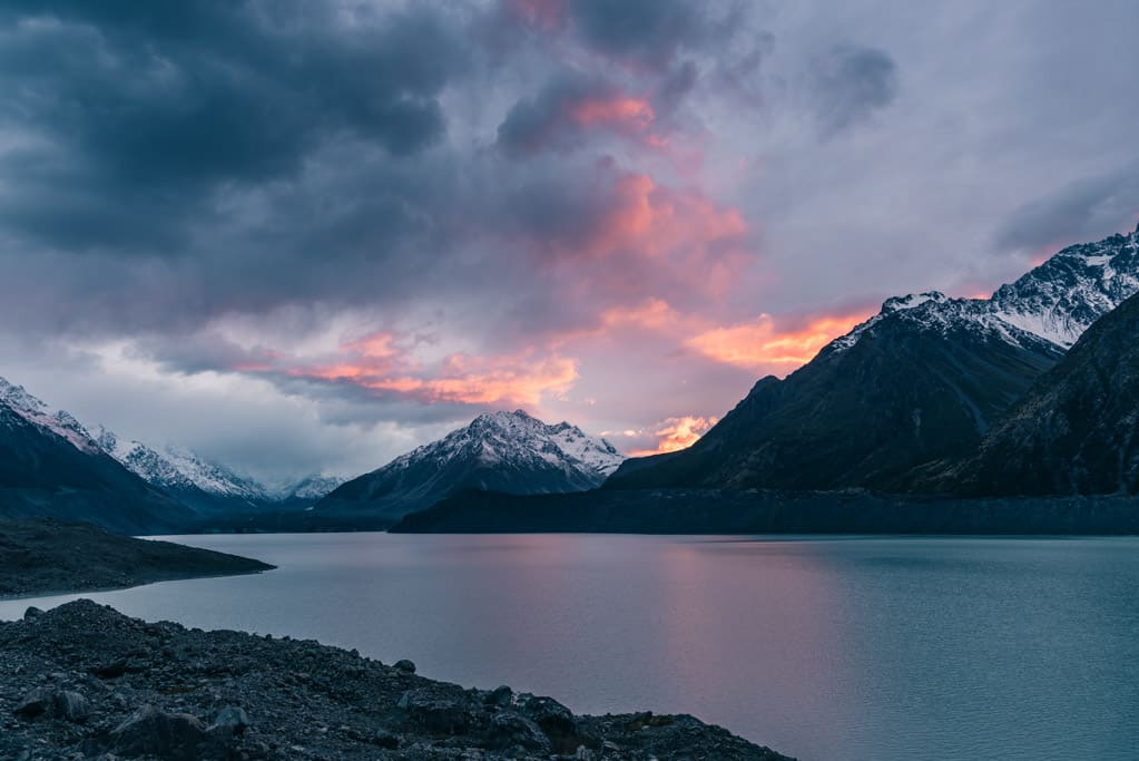 Sunrise at Tasman Lake Mount Cook National Park