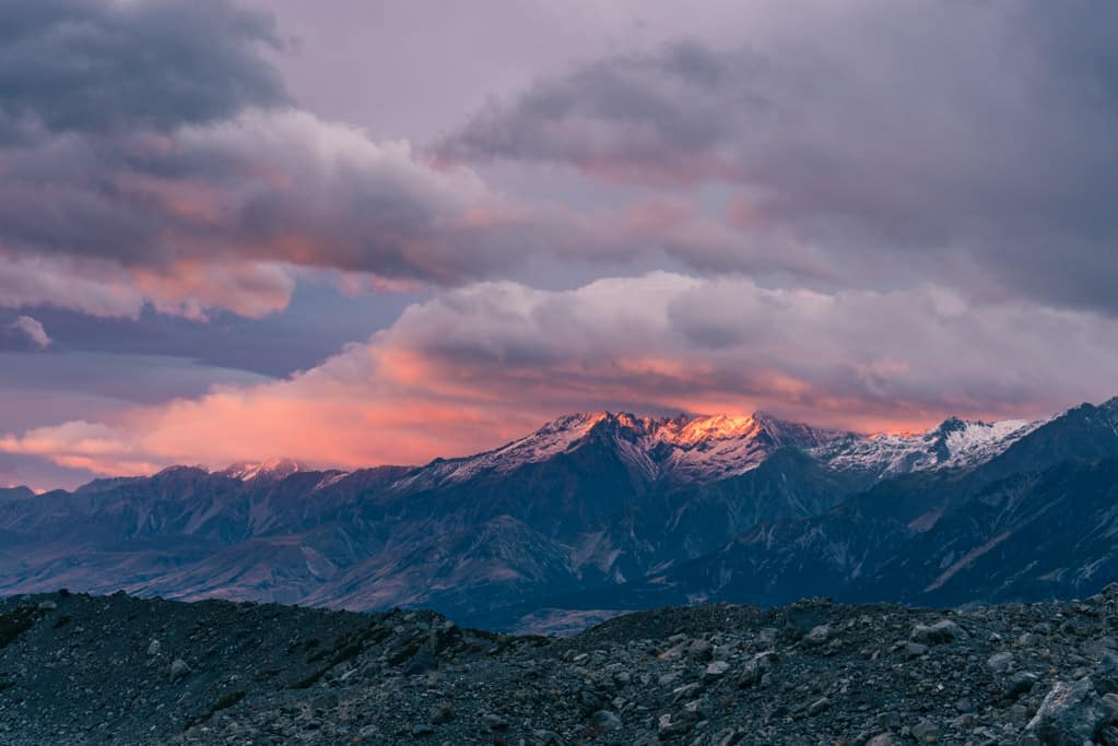 Sunrise at Tasman Lake Mount Cook National Park